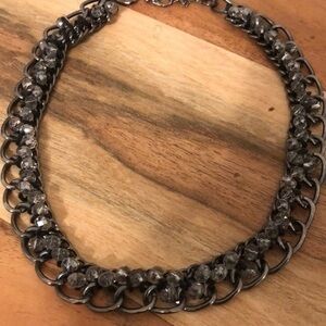 Silver gemstone short necklace